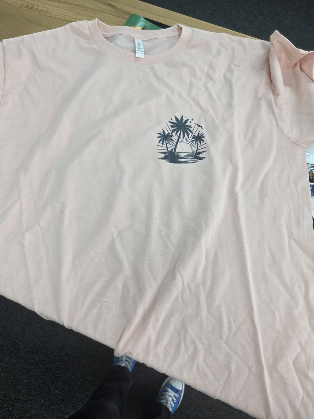 Light Pink Palm Tree Graphic Tee
